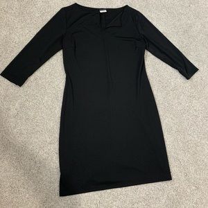 Boston Proper Long Sleeve Aline Dress Lightweight Black 12